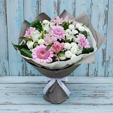 Букет цветов из:  Герберы, Альстромерии и Хризантемы #REPLACE_PRED# Протекино