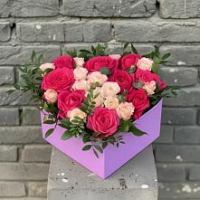 Цветочная композиция из Розы в коробке в Протекино