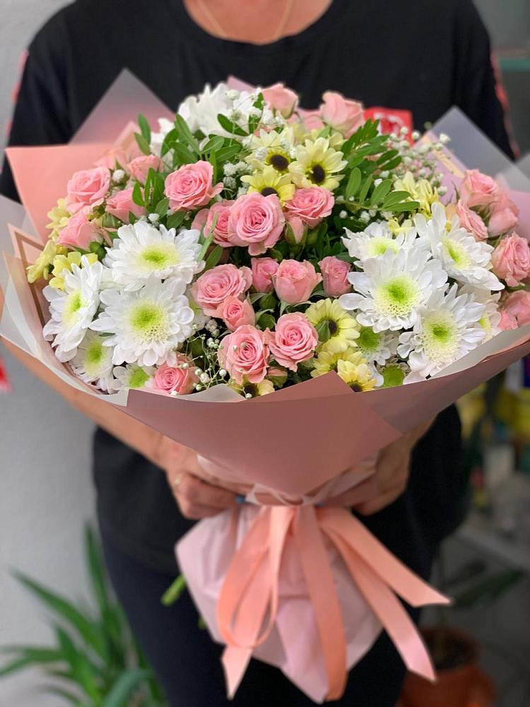 Букет цветов из: Розы и Хризантемы в Протекино