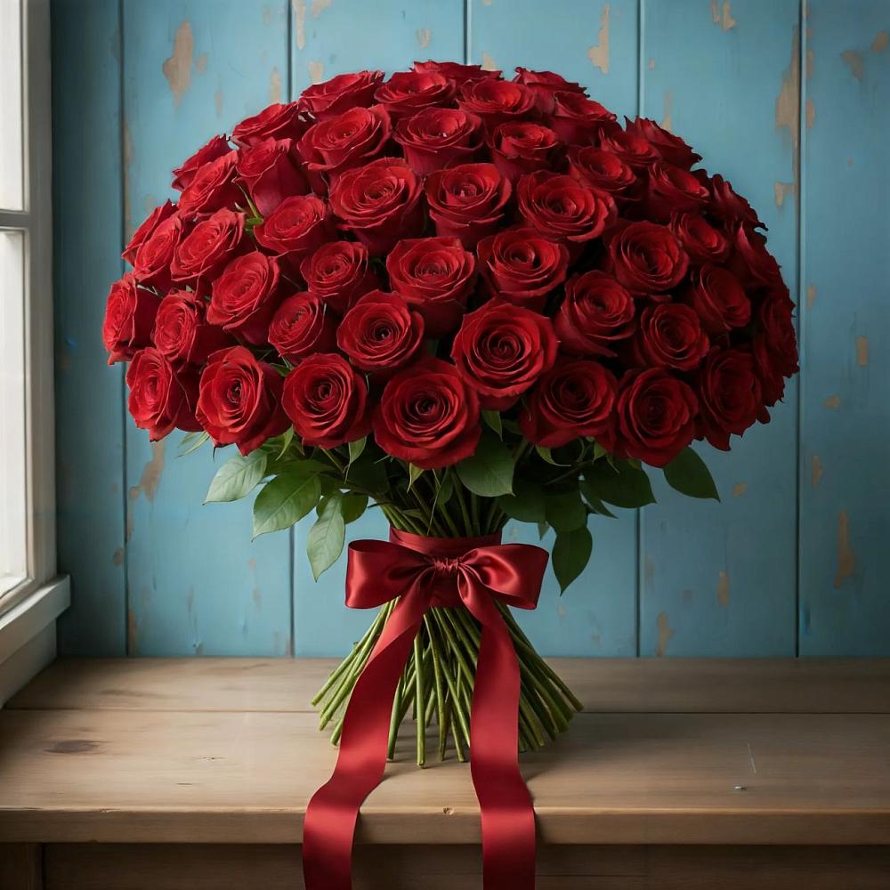 Букет Красные розы Блэк Меджик в Протекино