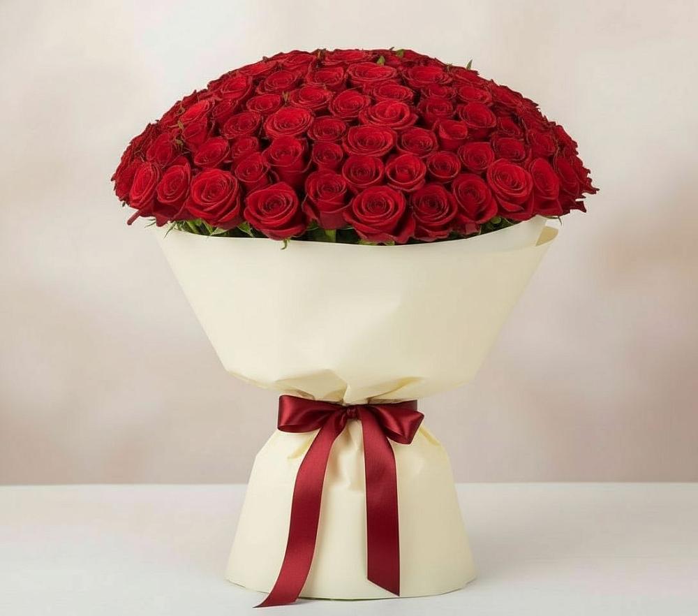 Букет 101 Красная роза Милано в Протекино