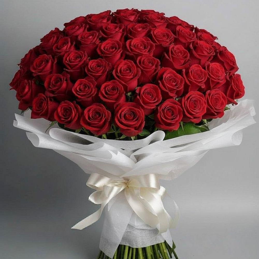 Букет 101 Красная роза Блэк Мэджик в Протекино