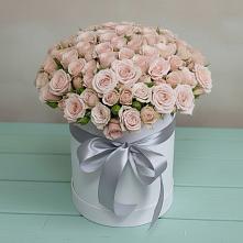 Цветочная композиция из Розы в шляпной коробке #REPLACE_PRED# Протекино