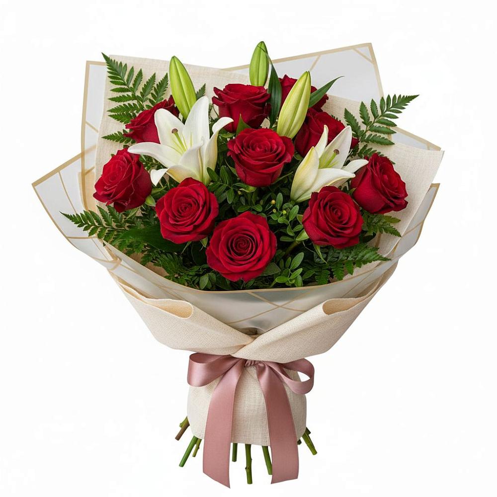 Букет цветов из: Лилии и Розы в Протекино