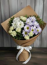 Букет цветов из:  Хризантемы и Розы в Протекино