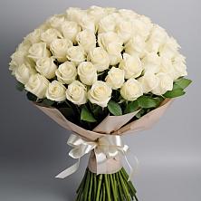 Букет 101 беля роза Белоснежка в Протекино