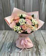 Букет цветов из:  Гвоздики, Розы и Хризантемы в Протекино