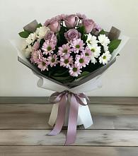 Букет цветов из:  Хризантемы и Розы в Протекино