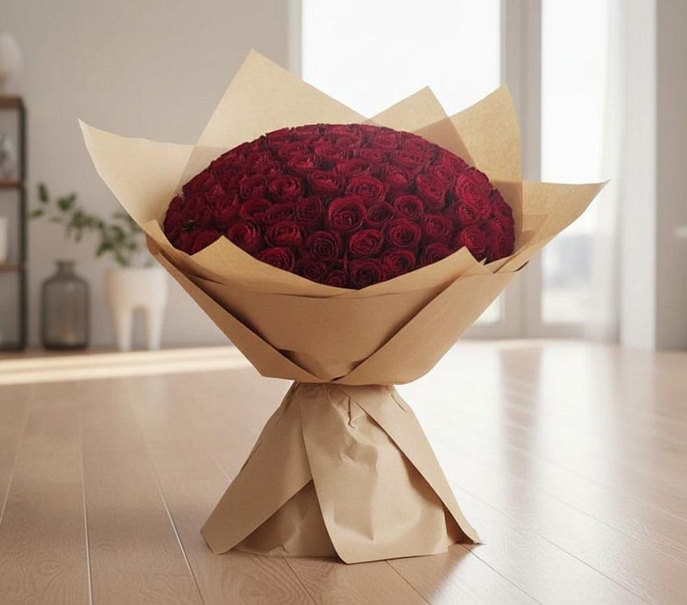 Букет 101 Красная роза в Протекино