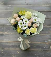 Букет цветов из:  Альстромерии, Розы и Хризантемы в Протекино