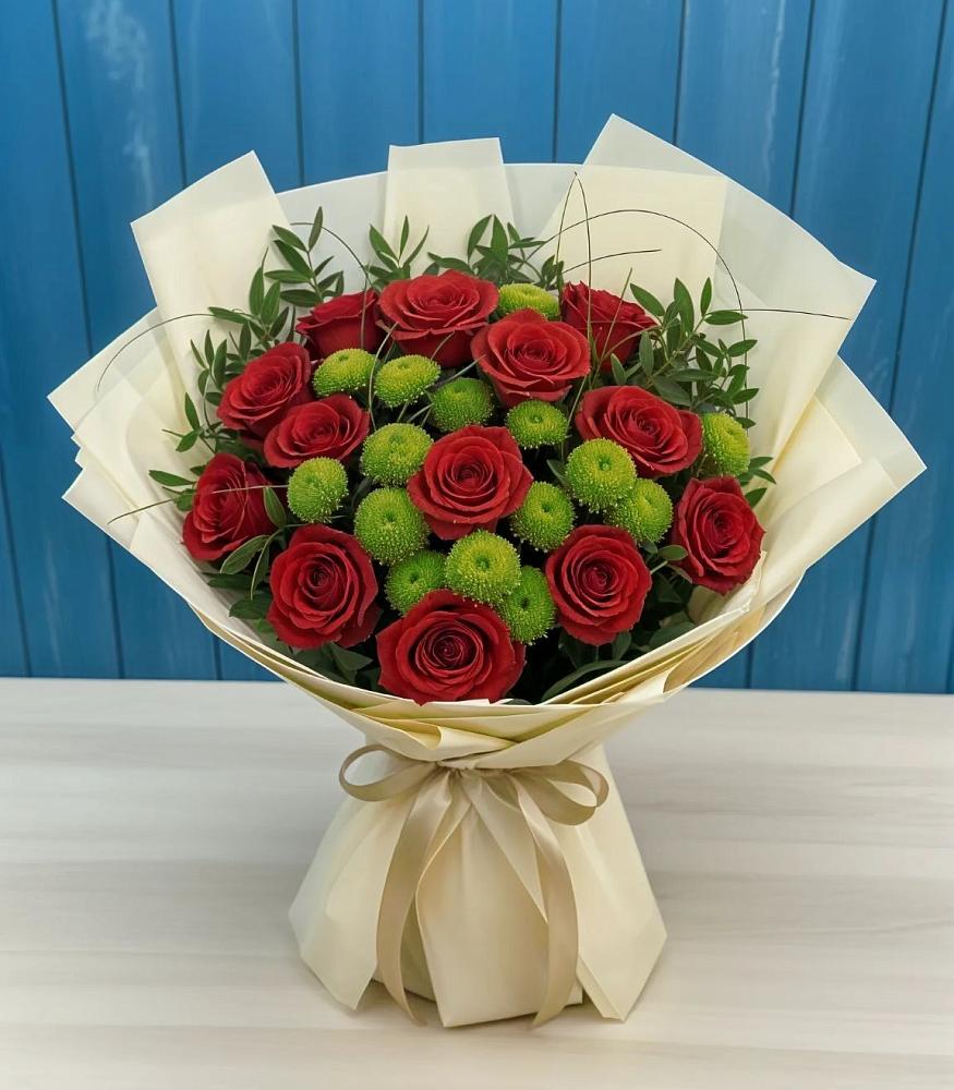 Букет цветов из: Розы и Хризантемы в Протекино